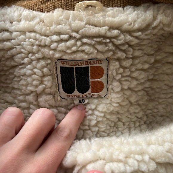 Vintage William Barry Sherpa Lined Corduroy Trucker Jacket Coat Snap Sz 40 M - Picture 5 of 5